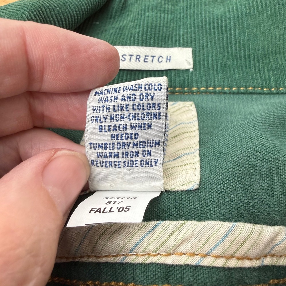 Old Navy Womens VTG Corduroy Trucker Jacket XL Green Stretch Cropped Gorpcore - Picture 4 of 11